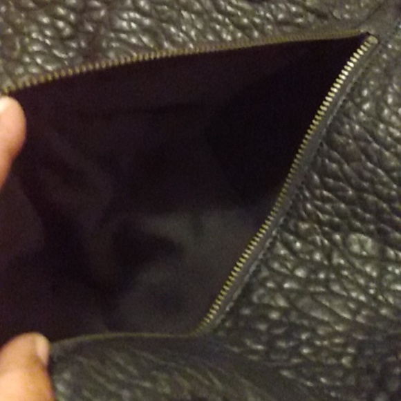 Black Leather drawstring purse - Picture 7 of 17